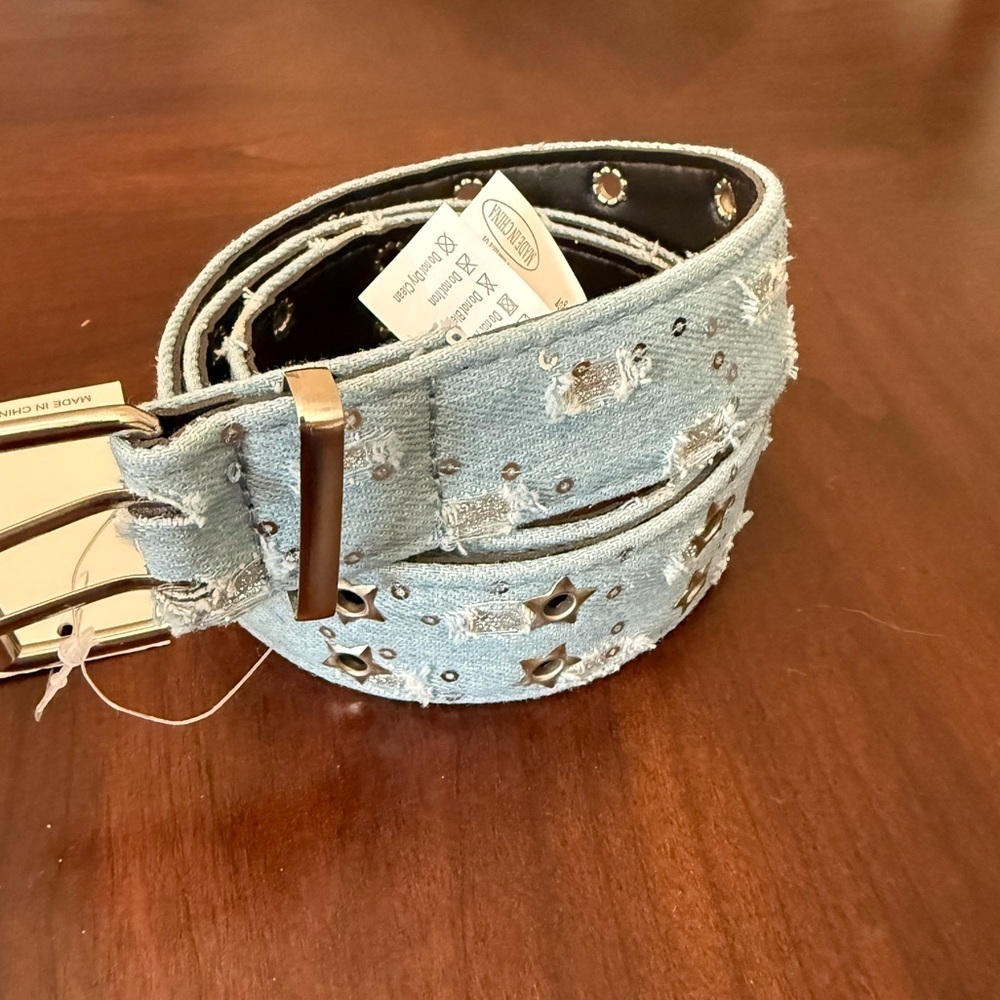 True Love Star Sequins Denim Belt